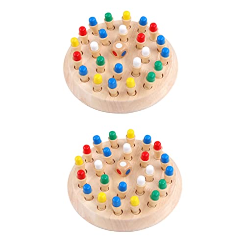 BESTonZON 2 Sätze Gedächtnisschach für Memory-Schach- passendes Schachspiel Schach passendes pädagogisches Schachspielzeug Intelligenzspielzeug Holz von BESTonZON