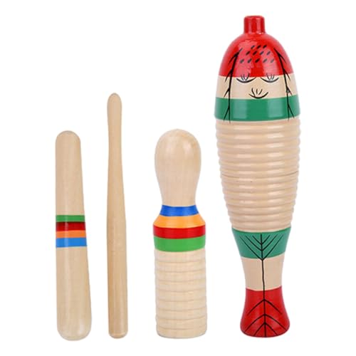 BESTonZON 2 Sätze Holz Guiro Percussion Teilig für Stabiles Anfänger Musikinstrument mit Schlägel Pädagogisches Schlagzeugspielzeug für Junge Mädchen Langlebig und Sicher aus Holz BESTonZON 2 Sätze Holz Guiro Percussion Teilig für Stabiles Anfänger Musikinstrument mit Schlägel Pädagogisches Schlagzeugspielzeug für Junge Mädchen Langlebig und Sicher aus Holz von BESTonZON