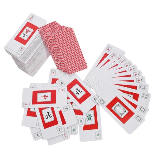 BESTonZON 2 Sätze Karten Mahjong klein Poker thematisiert Einzelgänger Mahjong-Karte Requisiten für Reisespiele Requisiten für Reisetischspiele Spielversorgung Papier rot BESTonZON 2 Sätze Karten Mahjong klein Poker thematisiert Einzelgänger Mahjong-Karte Requisiten für Reisespiele Requisiten für Reisetischspiele Spielversorgung Papier rot von BESTonZON