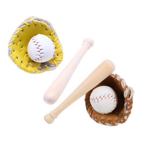 BESTonZON 2 Sätze Miniatur Baseball und Softball Modelle Realistische Outdoor Sportspielzeuge für Robustes Material Dekorativ für Kinderzimmer und Sportpartys Vielseitig und Lehrreich von BESTonZON