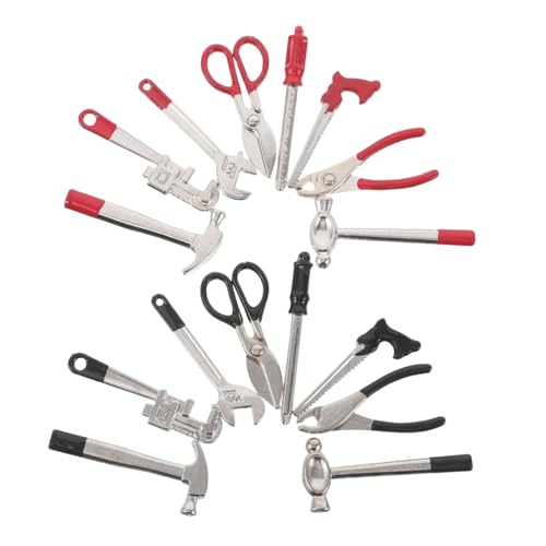 BESTonZON 2 Sätze Miniatur-werkzeugkoffer für Puppenhaus Realistische Miniatur Reparaturwerkzeuge mit Hammer Schraubenzieher Zange und Schraubenschlüssel in Rot und Schwarz für BESTonZON 2 Sätze Miniatur-werkzeugkoffer für Puppenhaus Realistische Miniatur Reparaturwerkzeuge mit Hammer Schraubenzieher Zange und Schraubenschlüssel in Rot und Schwarz für von BESTonZON