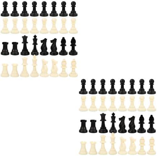 BESTonZON 2 Sätze Schachfiguren Schach zubehör bauernopfer Chess Pieces Schachspiel Zubehör schachspiele şahmaran Spielzeug ersetzen Schachbrett Ersatz einstellen Stück Plastik von BESTonZON