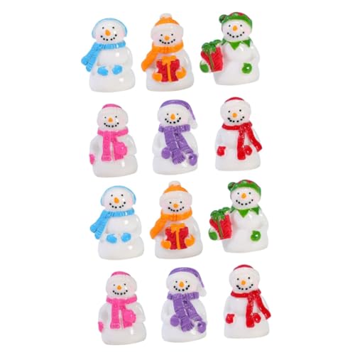 BESTonZON 2 Sätze Schneeszenen Dekorationen Schneemann Figuren Süße Schneemann Dekoration Party Mini Weihnachtsfiguren Feiertags Minifiguren Für Schneekugel Miniatur 6 Stück * 2 von BESTonZON