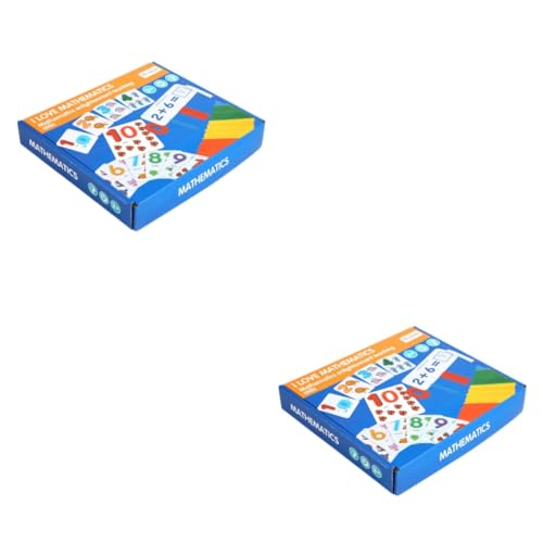 BESTonZON 2 Sätze Schulbedarf Hölzern Berechnung Mathe-Spielzeug Zusätzliche Lernkarten Lustige Spielzeuge Nummer Digitales Lernspielzeug Mathematisches Spielzeug Lehrmittel Kind Puzzle von BESTonZON