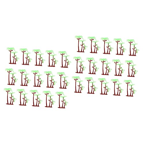 BESTonZON 2 Sätze Simulierter Kleiner Kokosnussbaum Schwimmbecken Kuchenstand Hawaii Party Dekoration Sommerdeko Mini-simulation Kokosnussbaum Mikrolandschaftspflanze Plastik 50 Stück * 2 von BESTonZON