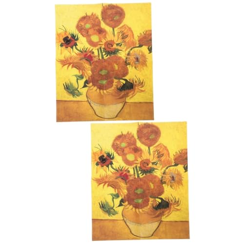 BESTonZON 2 Sätze Sonnenblumen-Puzzle Sonnenblumenrätsel Für Teenager Lernspielzeug Rätsel Für Erwachsene Erwachsenes Teenager-Spielzeug Erwachsener Papier Kleinkind von BESTonZON