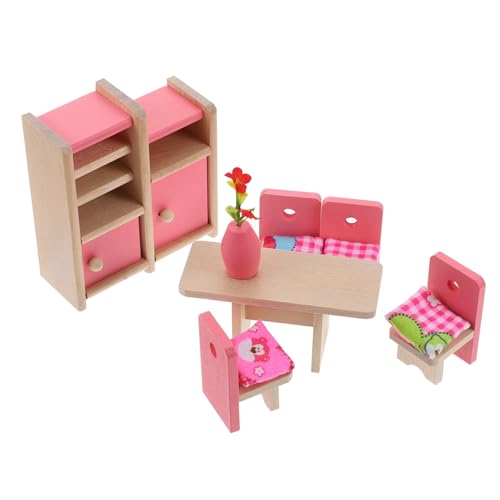 BESTonZON 2 Sätze Spielhaus Puppenstubenmöbel Spielset aus Holz Kindermöbel kinderspielzeug Spielzeuge Möbelschmuck pädagogische Puppenhausmöbel Spielzeug Mini schmücken von BESTonZON