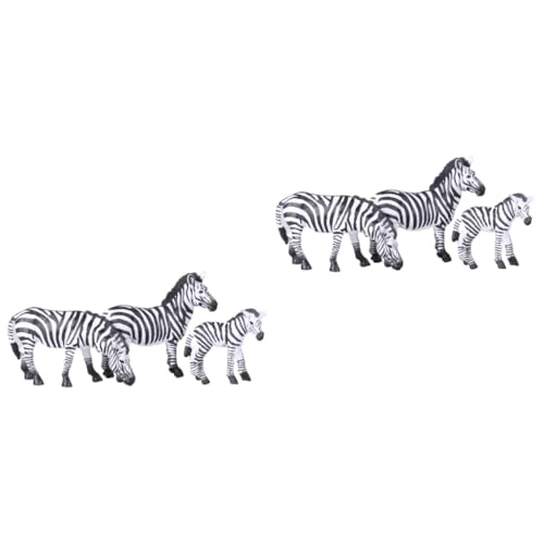 BESTonZON 2 Sätze Tierfiguren kinderspielzeug Kinder Mini-Spielzeug PVC-Spielzeug Partydekoration Spielzeug für Kinder Zebra-Statuen Spielzeuge dartscheibe Kinder Tierspielzeug fest Tierwelt von BESTonZON