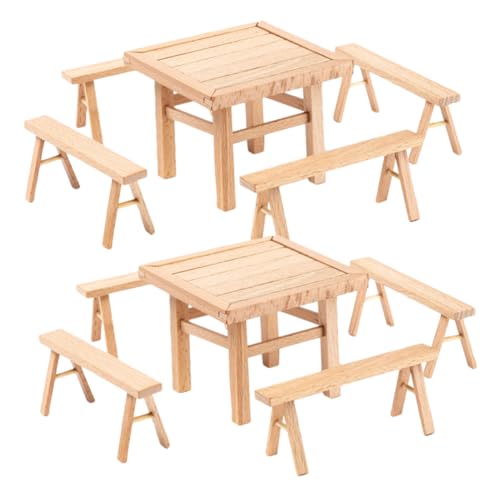 BESTonZON 2 Sets Holz Montieren Spielzeug Puppen Möbel Puzzle Tisch Und Hocker Set BESTonZON 2 Sets Holz Montieren Spielzeug Puppen Möbel Puzzle Tisch Und Hocker Set von BESTonZON