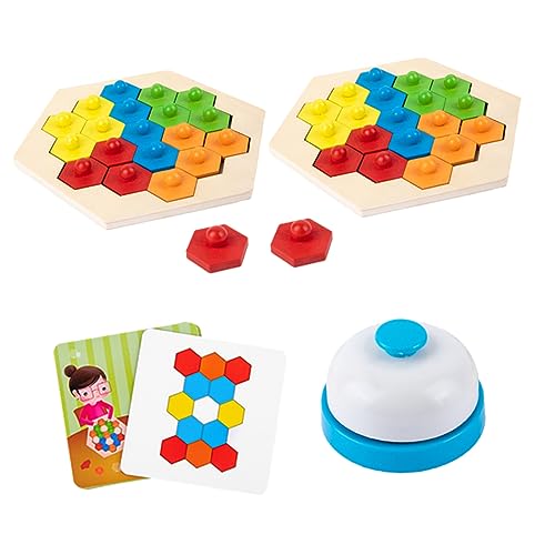 BESTonZON 2 Sätze Waben-Puzzle-Blöcke fokussiert interaktive Spiele Spielset aus Holz Denksportspielzeug früh Rätsel Bausteine Puzzle-Spielzeug für Kinder interaktives Spielzeug Schreibtisch von BESTonZON
