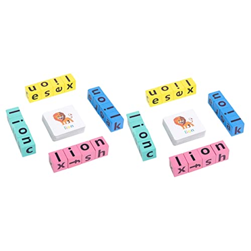 BESTonZON 2 Sätze Wortbuchstabierspiel Buchstabenrätsel Holzpuzzles für Kinder Kinderspielzeug Kinder entwicklung Twerking-Spielzeug Spielzeuge Lernspielzeug Alphabet-Spielzeug schmecken von BESTonZON