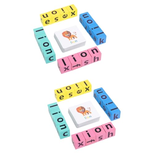 BESTonZON 2 Sätze Alphabet-Spielzeug Spielzeug zum Erkennen des Alphabets ABC-Lernspielzeug interaktives Spielzeug Kinder entwicklung Puzzlematte Bausteine Kindererziehungsspielzeug hölzern von BESTonZON