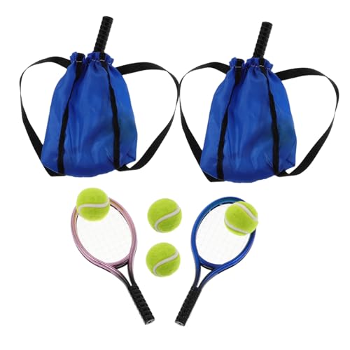 BESTonZON 2 Satz Mini Tennisrackets mit Bällen Detailgetreue Puppenhaus Sportaccessoires Realistische Miniatur Tennis-ausrüstung für Kreative Spieldekoration und Rollenspiel BESTonZON 2 Satz Mini Tennisrackets mit Bällen Detailgetreue Puppenhaus Sportaccessoires Realistische Miniatur Tennis-ausrüstung für Kreative Spieldekoration und Rollenspiel von BESTonZON