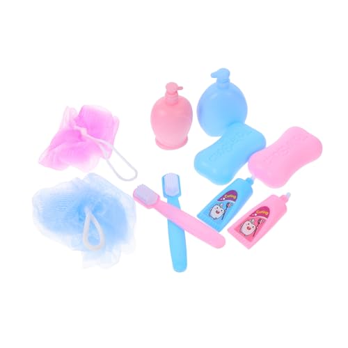 BESTonZON 2 Set Puppenbadezimmer Spielset Mit Mini Zahnbürste Miniatur Toilette Puppenhaus Zubehörset Für Puppendekoration von BESTonZON