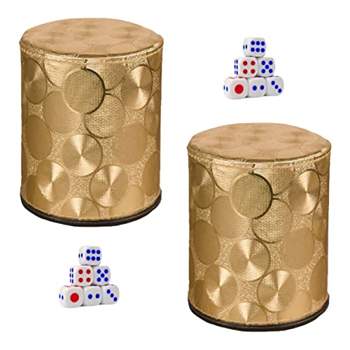 BESTonZON 2-teiliges Würfelbecher-Set Mit Auslaufsicherem Deckel Und Filzfutter - Würfelbox Für Brettspiele von BESTonZON