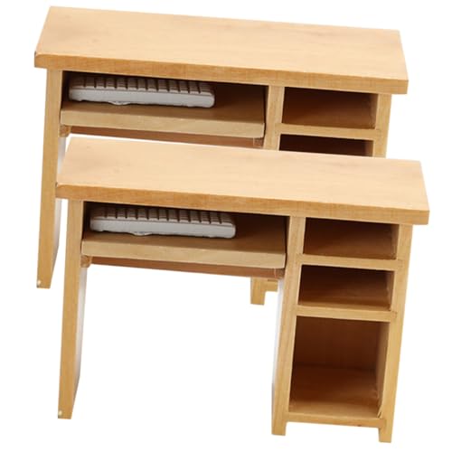 BESTonZON 2 Sets Holz Miniatur Schreibtisch Puppenhaus Ornament Puppenhaus Möbel Miniatur Computer Schreibtisch Modell BESTonZON 2 Sets Holz Miniatur Schreibtisch Puppenhaus Ornament Puppenhaus Möbel Miniatur Computer Schreibtisch Modell von BESTonZON