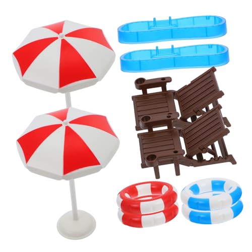 BESTonZON Strand-spielhaus-Spielzeug-miniaturen – 2 Sets Mini-poolmöbel Schwimmbad-Spielzeug Für Kinder Miniatur- - von BESTonZON