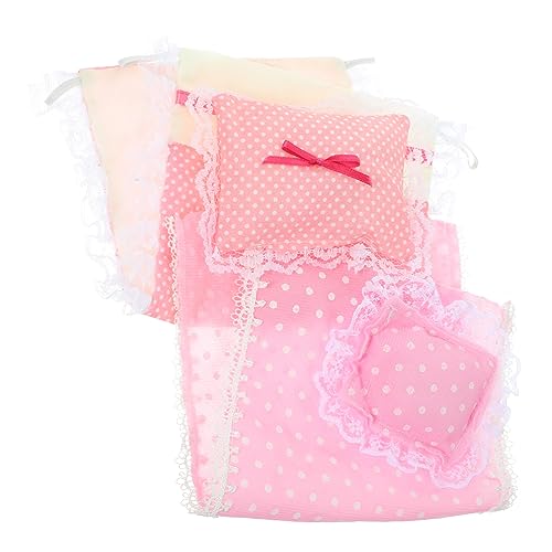BESTonZON 2 Sets Puppe Kissen Quilt Zubehör Set Miniatur Bett Mini Kissen Baumwolle von BESTonZON