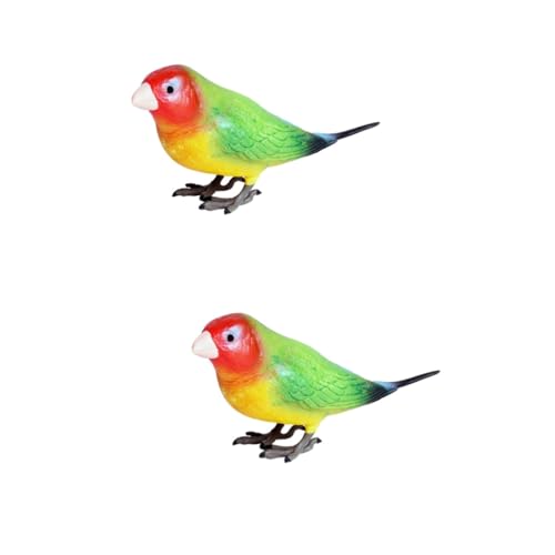 BESTonZON 2 Stck. Papagei Modell Papagei Handwerk Desktop-Schmuck für lebendige Vogelfigur Desktop-Dekoration papagei schmuck Vögel basteln Lehrhilfe Plastik Colorful von BESTonZON