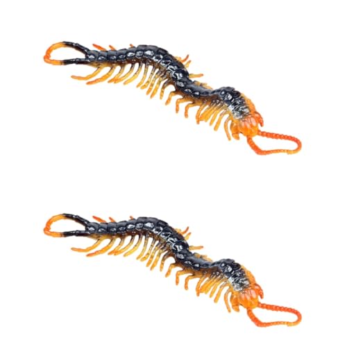 BESTonZON 2 Stck. Simuliertes Lebensechte Scolopendra Deko für Lustiges Plastik für Partys und Streiche Sicheres und Farbiges Kinderspielzeug von BESTonZON
