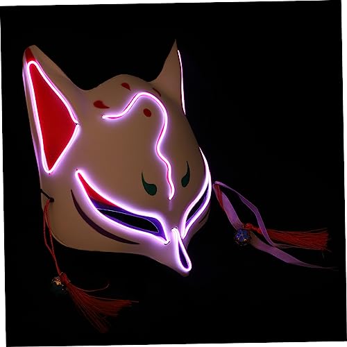 BESTonZON 2 Stk Fuchs Glow Maske Japanisch Leuchtende Maske Augenklappen Für Erwachsene Kostüm Maske Party-cosplay-masken Maskerade-kostüm-masken Violett Halloween Puppenhaus Kind Plastik von BESTonZON