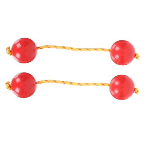 BESTonZON 2 Stück Afrikanisches Klingel Schlaginstrument Shaker Ball Aslatua Für Party Musikalisches Sandstreuer Tragbares Maracas Schüttelspielzeug Shaker Instrument Polyester Rot von BESTonZON