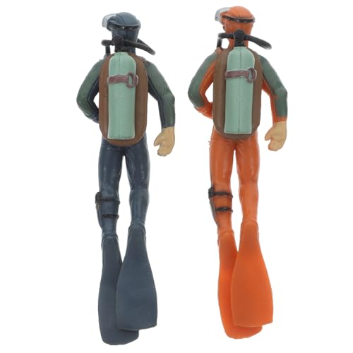 BESTonZON 2 Stück Aquarium Deko Miniatur Taucher Figuren Realistisch Detailgetreu Kleine Schwimmer Fisch Tank Ornament Unterwasser Dekoration für Aquarium Zubehör von BESTonZON