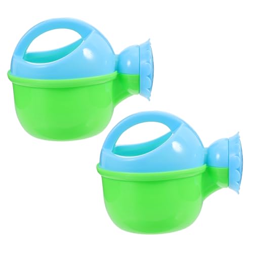 BESTonZON 2 Stück Badespielzeug Bunte Plastik Gießkanne mit Dusche Sicher Glatte Oberfläche Wasserspritzendes Sommer für Jungen und Mädchen Handlich für Kleine Kinderhände von BESTonZON