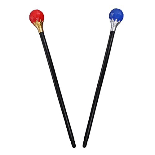 BESTonZON 2 Stück Cosplay-Stock Halloween Party Halloween Magische Stäbe Halloween Requisiten kinderparty mitgebsel Cosplay Spazierstock für Königin Zauberstab Plastik rot von BESTonZON