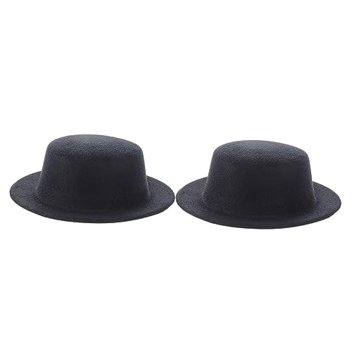 BESTonZON 2 Stück DIY Stoffhüte Dekorative Formelle Hüte für Kreative Bastelprojekte für Haarschmuck und Puppenbekleidung Schwarz von BESTonZON