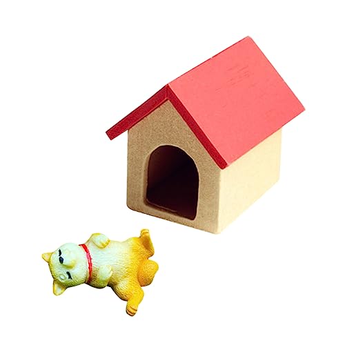 BESTonZON 2stücke Miniatur Hundehütte Mit Hund Figur Dekoratives Für Puppenhäuser Und Miniaturszenen Kreative Spielzeugaccessoires Für Zufälliges Hundemuster BESTonZON 2stücke Miniatur Hundehütte Mit Hund Figur Dekoratives Für Puppenhäuser Und Miniaturszenen Kreative Spielzeugaccessoires Für Zufälliges Hundemuster von BESTonZON