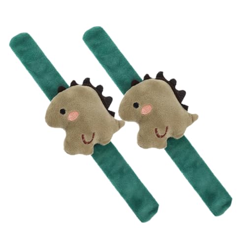 BESTonZON 2 Stück Dinosaurier Armbänder Schnapparmbänder Dinosaurier Kostüm Plüsch Dinosaurier Stofftier Dinosaurier Tiere Armbänder Dinosaurier Schlagarmband Plüschtiere von BESTonZON