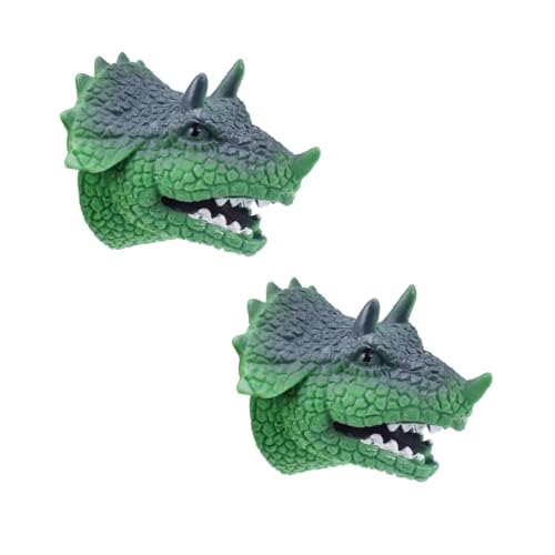 BESTonZON 2 Stück Dinosaurier Handpuppen Handpuppen Handpuppe Für Rollenspiele Handpuppe Kinderhandpuppe Grün von BESTonZON
