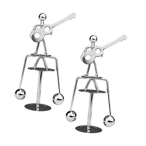 BESTonZON 2 Stück Eisenschmuck Musikspielzeug Schreibtisch Balancespielzeug Kreatives Ornament Schreibtischdekor Gitarre Und Mann Statue Gitarre Und Mann Balancespielzeug Gitarre Und von BESTonZON