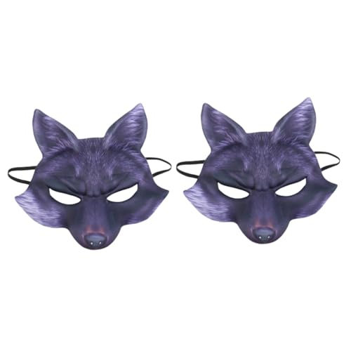 BESTonZON 2 Stück Eva Halbgesichts Fuchsmaske Halloween Karneval Cosplay Kostüm Zubehör Leicht und Komfortabel für Maskerade Party und Verkleidung Schwarz BESTonZON 2 Stück Eva Halbgesichts Fuchsmaske Halloween Karneval Cosplay Kostüm Zubehör Leicht und Komfortabel für Maskerade Party und Verkleidung Schwarz von BESTonZON