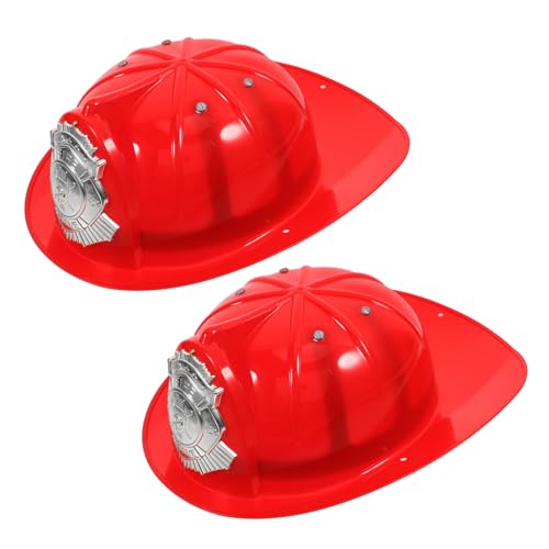 BESTonZON 2 Stück Feuerwehrhelm Feuerwehrmütze aus Kunststoff Rot Feuerwehr Kostüm Zubehör Rollenspiel Hut für Jungen Mädchen Bühne Verkleidung BESTonZON 2 Stück Feuerwehrhelm Feuerwehrmütze aus Kunststoff Rot Feuerwehr Kostüm Zubehör Rollenspiel Hut für Jungen Mädchen Bühne Verkleidung von BESTonZON
