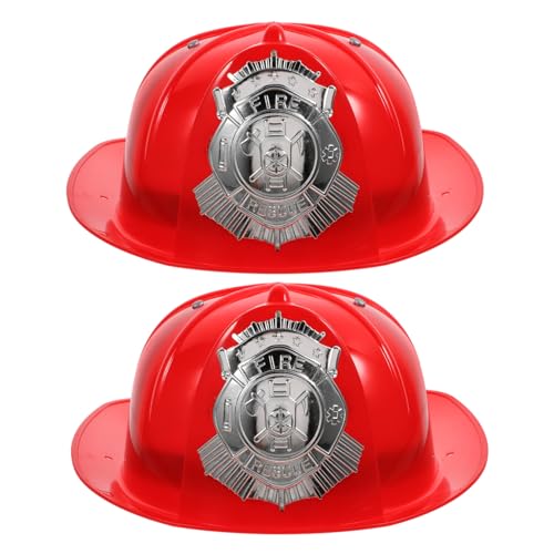 BESTonZON 2 Stück Feuerwehrhelm aus Robustem Kunststoff Feuerwehrkostüm Zubehör für Jungen und Mädchen für Fasching Karneval Halloween und Feuerwehr Mottopartys Langlebig und Realistisch BESTonZON 2 Stück Feuerwehrhelm aus Robustem Kunststoff Feuerwehrkostüm Zubehör für Jungen und Mädchen für Fasching Karneval Halloween und Feuerwehr Mottopartys Langlebig und Realistisch von BESTonZON