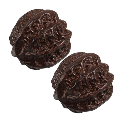 BESTonZON 2 Stück Fitness Handball Handtrainer Massageball Handbälle Handgriff Ausrüstung Ballmassage Handwerkzeug Fingergriffball Handkräftigungsgeräte Handmassage Holz von BESTonZON