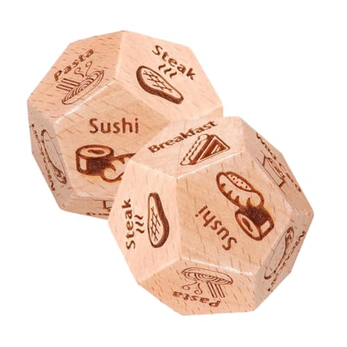 BESTonZON Valentinstagsgeschenke Für - 2 Stück Essensentscheidung Aus Holz Zum Entscheiden Von Und Spielrequisiten von BESTonZON