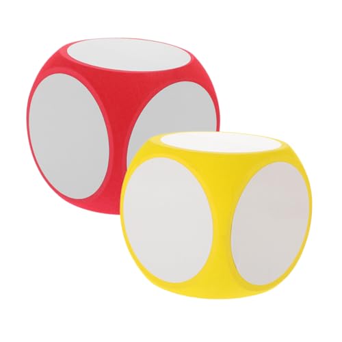 BESTonZON 2 Stück Große Blanko Würfel Trocken Abwischbar Leicht für DIY Spielepädagogik Partydekoration Rot Gelb BESTonZON 2 Stück Große Blanko Würfel Trocken Abwischbar Leicht für DIY Spielepädagogik Partydekoration Rot Gelb von BESTonZON