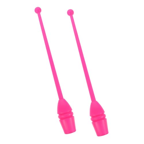 BESTonZON 2 Stück Gymnastikstock Rhythmische Gymnastikstange für Erwachsene Fitnessstudio Trainieren Wirbeln Kind Tanzstöcke künstlerischer Calisthenics-Stick Plastik Rosy von BESTonZON