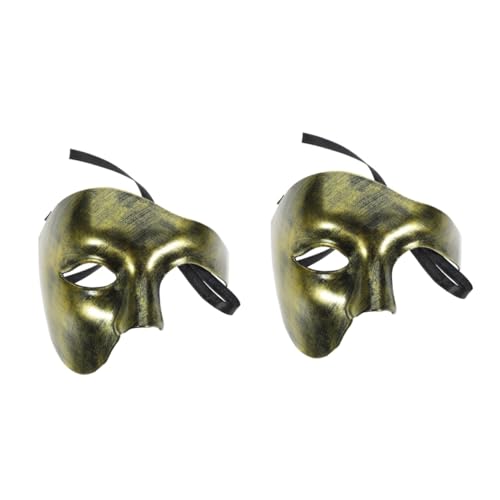 BESTonZON 2 Stück Halbgesichts Maske Halloween Masquerade Maske Vintage Look Verstellbar Mehrzweck Party Requisite für Karneval Cosplay Ball BESTonZON 2 Stück Halbgesichts Maske Halloween Masquerade Maske Vintage Look Verstellbar Mehrzweck Party Requisite für Karneval Cosplay Ball von BESTonZON