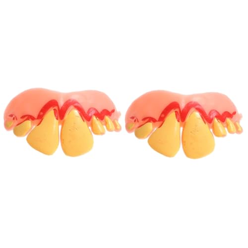 BESTonZON 2 Stück Halloween Fake Teeth Cosplay Prop Gelbe Große Vorderzähne Lustige Falsche Zähne Für Party Kostüm und Gruselige Verkleidung BESTonZON 2 Stück Halloween Fake Teeth Cosplay Prop Gelbe Große Vorderzähne Lustige Falsche Zähne Für Party Kostüm und Gruselige Verkleidung von BESTonZON