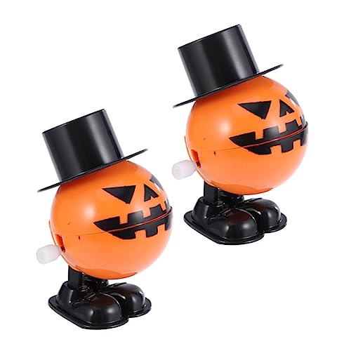 BESTonZON 2 Stück Halloween-Streich- -Requisiten Halloween Horror Halloween grusel halloweensüsichkeiten Halloween-Grusel Springendes Uhrwerk Plastik Orange von BESTonZON