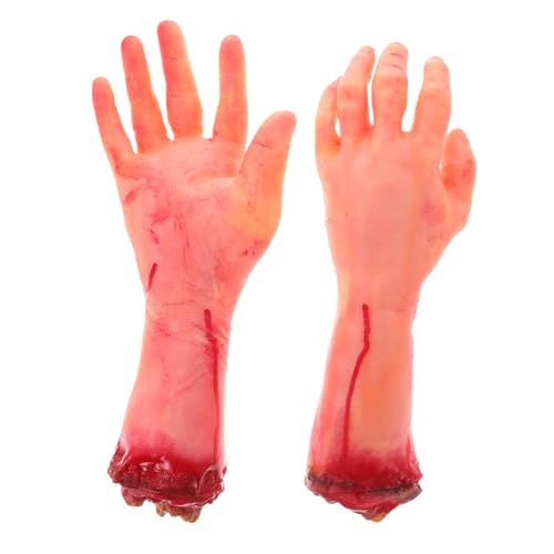BESTonZON 2 Stück Halloween Trick Requisiten Hand Dekorative Horror Party Dekorationen Gruselig Realistisch Abgetrenntes Zombie Monster Ornament Halloween Realistische Requisite von BESTonZON