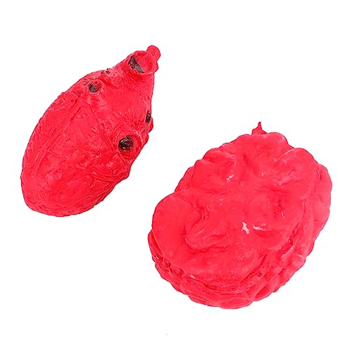 BESTonZON 2 Stück Halloween prothetische Requisiten Halloween Party Halloween Halloween Setup Halloween-Organe Szene Körperteil Herzmodell Halloween-Gehirnrequisiten Füllwatte von BESTonZON