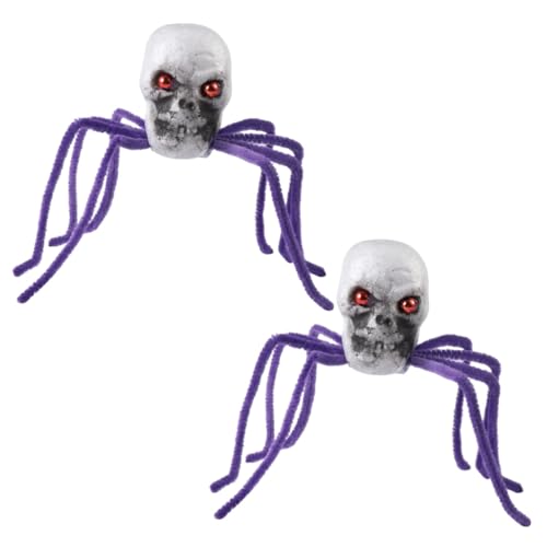BESTonZON 2 Stück Halloween-spinne Streich Stütze Kostüm Ornament Spinnendekoration Party Riesenspinne Halloween Dekorationen Halloween-schädelspinne Violett BESTonZON 2 Stück Halloween-spinne Streich Stütze Kostüm Ornament Spinnendekoration Party Riesenspinne Halloween Dekorationen Halloween-schädelspinne Violett von BESTonZON