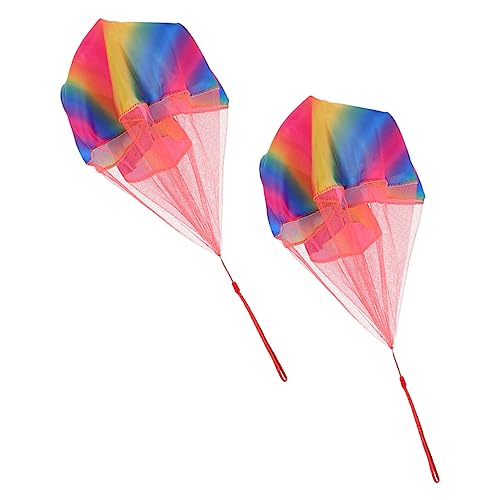 BESTonZON Handgeworfenes Fallschirmspielzeug-Set Kinderspielzeug Für Draußen Fallschirm Für Kinder Fliegenspielzeug Lernspielzeug von BESTonZON