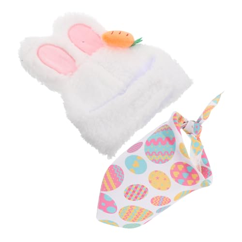 BESTonZON 2stücke Teiliges Osterkostüm-set Für Gänse Mit Niedlichem Hasenohren-hut Und Bandana Fröhliche Frühlingsdekoration Für Außenbereich Für Garten Und Veranda von BESTonZON