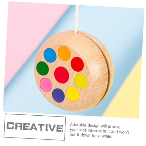 BESTonZON 2 Stück Holz Yo yo Cartoon Tier Design Pädagogisch Handgelenk Training Fingerkoordination Unzerbrechlich Fördert Motorik Spaß für Jungen Mädchen von BESTonZON